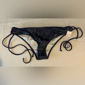 NWT Victoria's Secret PINK Strappy Sides Swim Bikini Bottom Sparkly Medium
